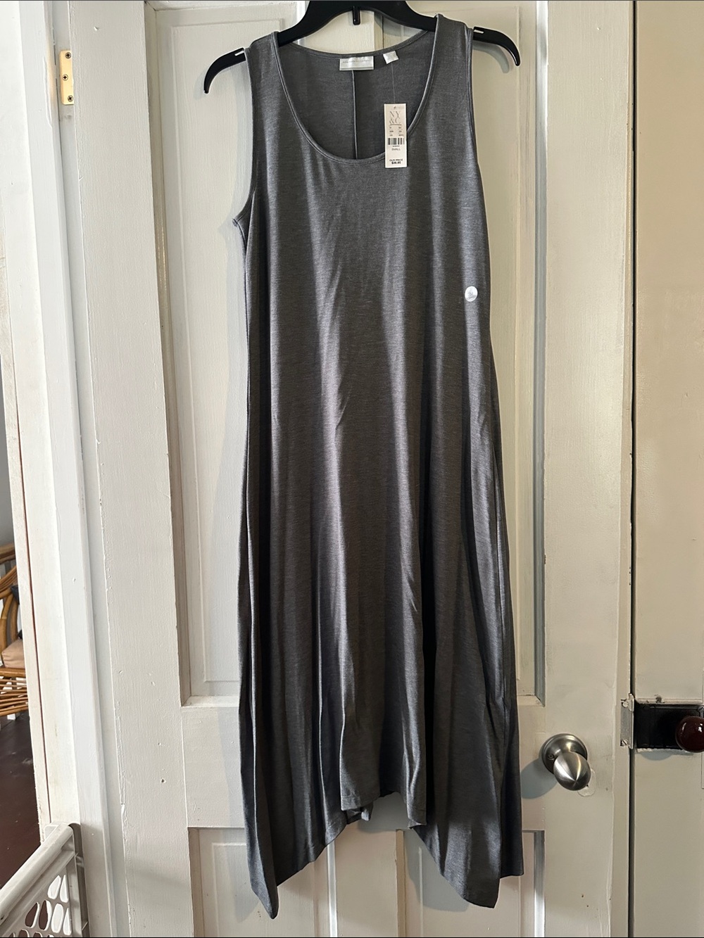 New York & Company Charcoal Gray Sleeveless A-Line Maxi Dress